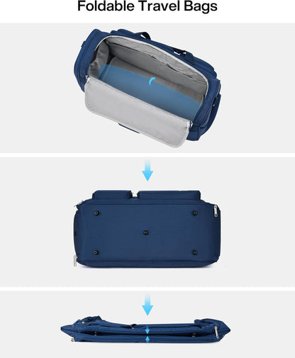 Underseat Carry On Luggage Bags for Travel Lightweight Foldable Carry On Bags for Airplanes Small Duffle Bag for Men Women TSA Approved Underseat Bag Travel Tote Bags, Black