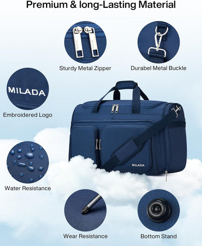Underseat Carry On Luggage Bags for Travel Lightweight Foldable Carry On Bags for Airplanes Small Duffle Bag for Men Women TSA Approved Underseat Bag Travel Tote Bags, Black