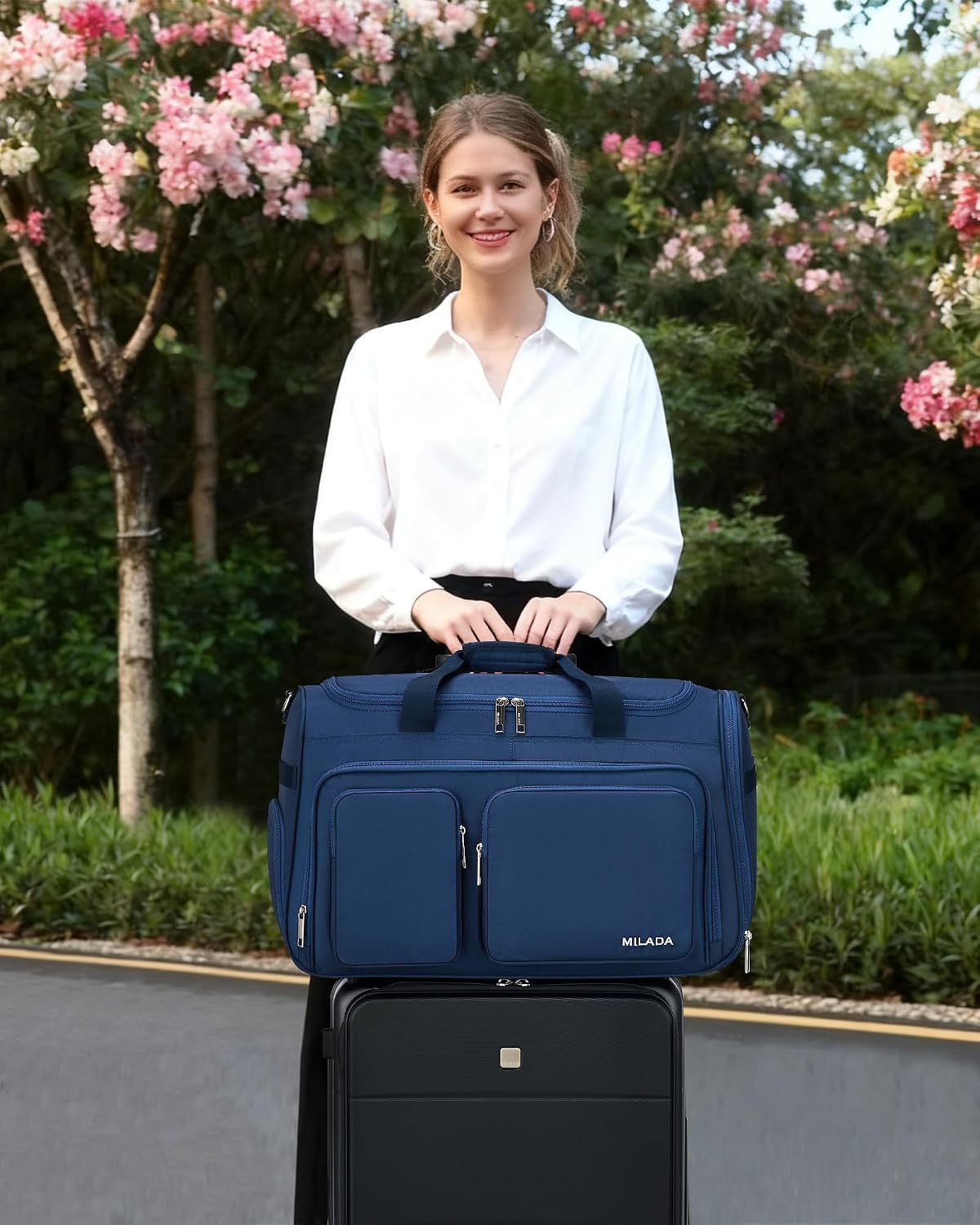 Underseat Carry On Luggage Bags for Travel Lightweight Foldable Carry On Bags for Airplanes Small Duffle Bag for Men Women TSA Approved Underseat Bag Travel Tote Bags, Black