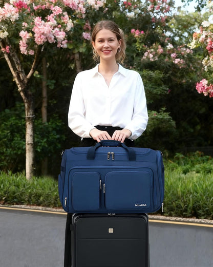 Underseat Carry On Luggage Bags for Travel Lightweight Foldable Carry On Bags for Airplanes Small Duffle Bag for Men Women TSA Approved Underseat Bag Travel Tote Bags, Black