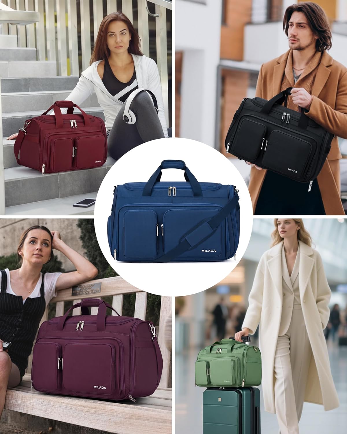 Underseat Carry On Luggage Bags for Travel Lightweight Foldable Carry On Bags for Airplanes Small Duffle Bag for Men Women TSA Approved Underseat Bag Travel Tote Bags, Black