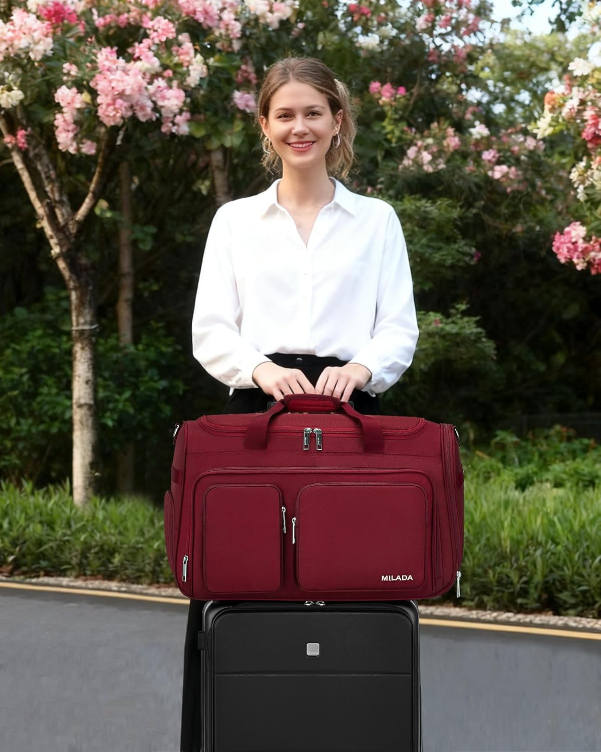 Underseat Carry On Luggage Bags for Travel Lightweight Foldable Carry On Bags for Airplanes Small Duffle Bag for Men Women TSA Approved Underseat Bag Travel Tote Bags, Black