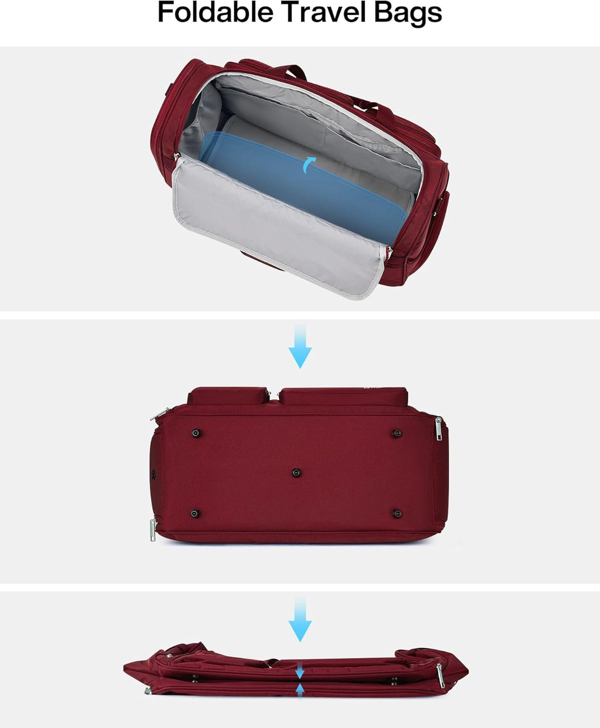 Underseat Carry On Luggage Bags for Travel Lightweight Foldable Carry On Bags for Airplanes Small Duffle Bag for Men Women TSA Approved Underseat Bag Travel Tote Bags, Black