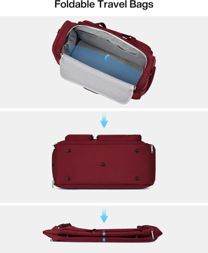 Underseat Carry On Luggage Bags for Travel Lightweight Foldable Carry On Bags for Airplanes Small Duffle Bag for Men Women TSA Approved Underseat Bag Travel Tote Bags, Black