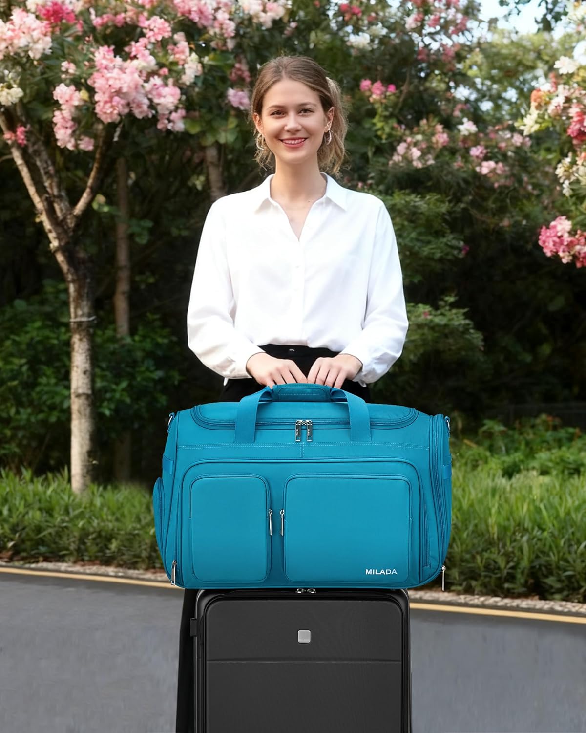 Underseat Carry On Luggage Bags for Travel Lightweight Foldable Carry On Bags for Airplanes Small Duffle Bag for Men Women TSA Approved Underseat Bag Travel Tote Bags, Black