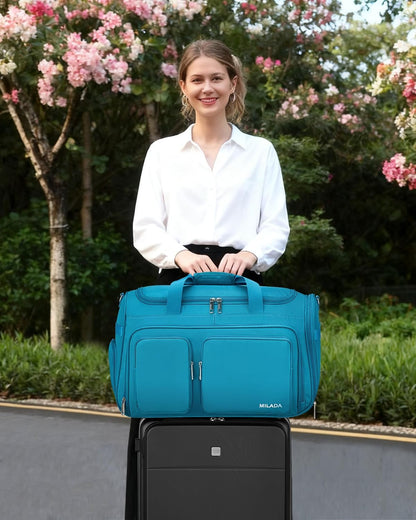 Underseat Carry On Luggage Bags for Travel Lightweight Foldable Carry On Bags for Airplanes Small Duffle Bag for Men Women TSA Approved Underseat Bag Travel Tote Bags, Black