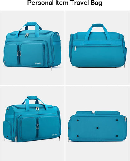 Underseat Carry On Luggage Bags for Travel Lightweight Foldable Carry On Bags for Airplanes Small Duffle Bag for Men Women TSA Approved Underseat Bag Travel Tote Bags, Black