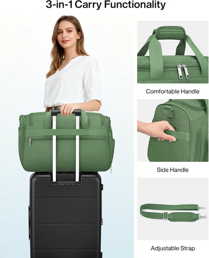 Underseat Carry On Luggage Bags for Travel Lightweight Foldable Carry On Bags for Airplanes Small Duffle Bag for Men Women TSA Approved Underseat Bag Travel Tote Bags, Black