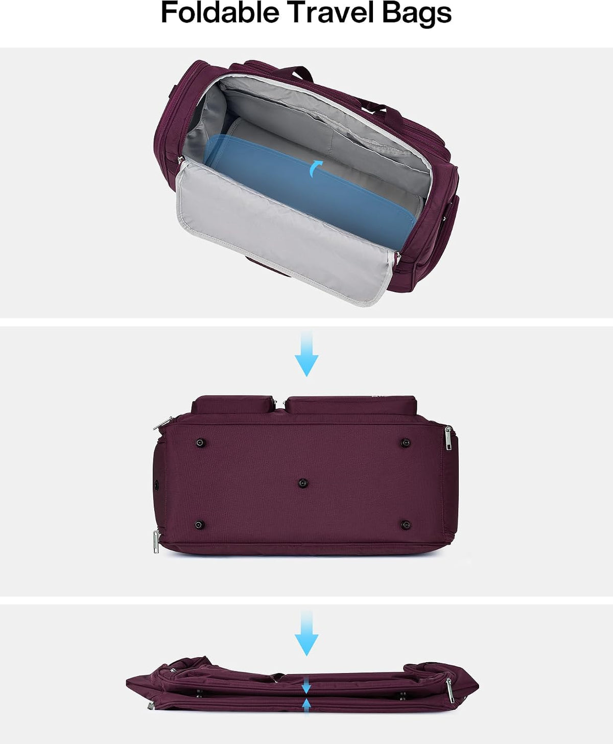 Underseat Carry On Luggage Bags for Travel Lightweight Foldable Carry On Bags for Airplanes Small Duffle Bag for Men Women TSA Approved Underseat Bag Travel Tote Bags, Black