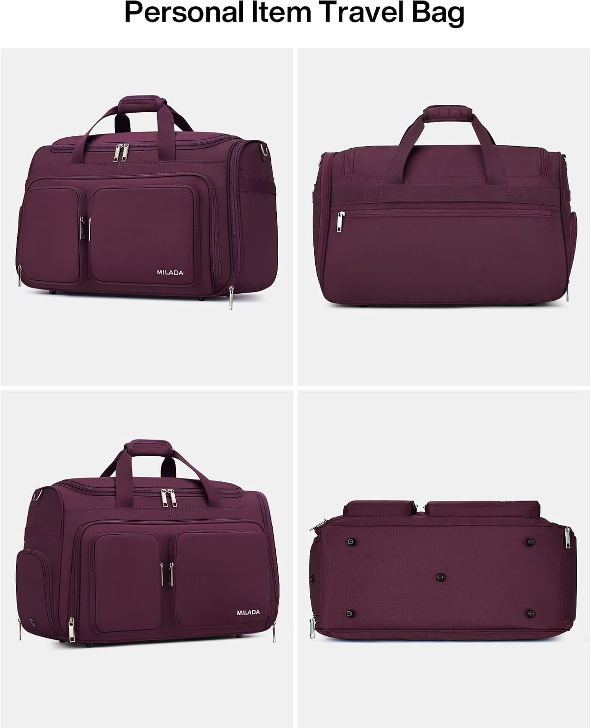Underseat Carry On Luggage Bags for Travel Lightweight Foldable Carry On Bags for Airplanes Small Duffle Bag for Men Women TSA Approved Underseat Bag Travel Tote Bags, Black