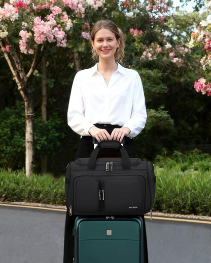 Underseat Carry On Luggage Bags for Travel Lightweight Foldable Carry On Bags for Airplanes Small Duffle Bag for Men Women TSA Approved Underseat Bag Travel Tote Bags, Black