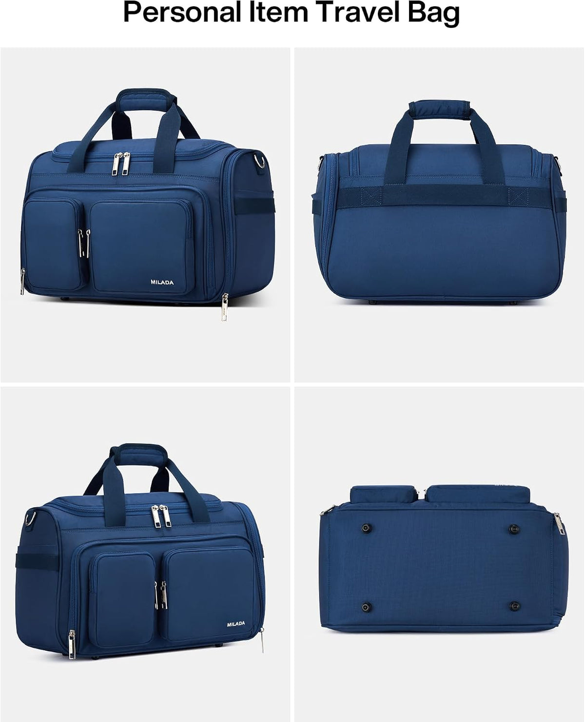Underseat Carry On Luggage Bags for Travel Lightweight Foldable Carry On Bags for Airplanes Small Duffle Bag for Men Women TSA Approved Underseat Bag Travel Tote Bags, Black