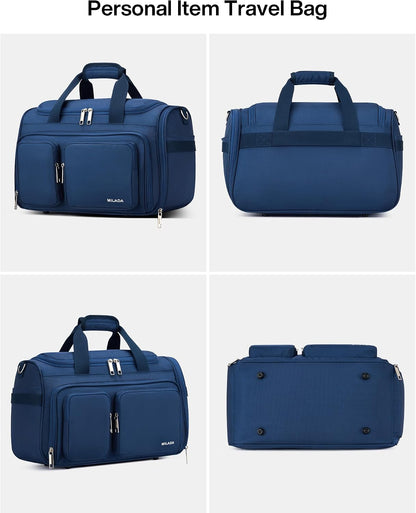 Underseat Carry On Luggage Bags for Travel Lightweight Foldable Carry On Bags for Airplanes Small Duffle Bag for Men Women TSA Approved Underseat Bag Travel Tote Bags, Black