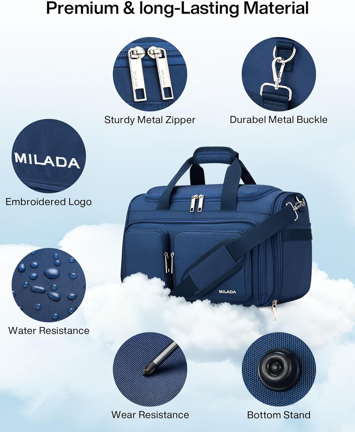 Underseat Carry On Luggage Bags for Travel Lightweight Foldable Carry On Bags for Airplanes Small Duffle Bag for Men Women TSA Approved Underseat Bag Travel Tote Bags, Black