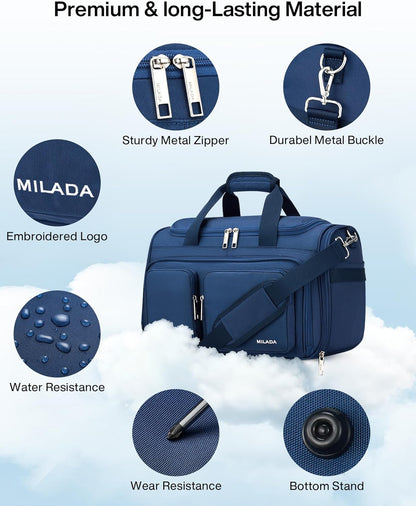 Underseat Carry On Luggage Bags for Travel Lightweight Foldable Carry On Bags for Airplanes Small Duffle Bag for Men Women TSA Approved Underseat Bag Travel Tote Bags, Black