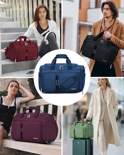Underseat Carry On Luggage Bags for Travel Lightweight Foldable Carry On Bags for Airplanes Small Duffle Bag for Men Women TSA Approved Underseat Bag Travel Tote Bags, Black