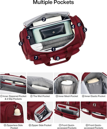 Underseat Carry On Luggage Bags for Travel Lightweight Foldable Carry On Bags for Airplanes Small Duffle Bag for Men Women TSA Approved Underseat Bag Travel Tote Bags, Black
