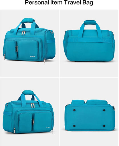 Underseat Carry On Luggage Bags for Travel Lightweight Foldable Carry On Bags for Airplanes Small Duffle Bag for Men Women TSA Approved Underseat Bag Travel Tote Bags, Black