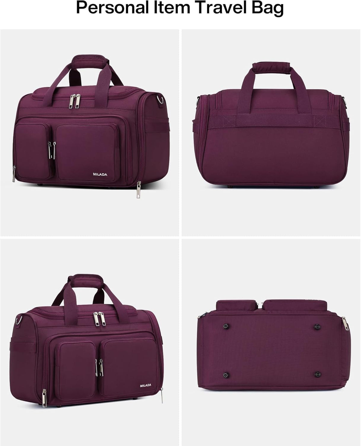 Underseat Carry On Luggage Bags for Travel Lightweight Foldable Carry On Bags for Airplanes Small Duffle Bag for Men Women TSA Approved Underseat Bag Travel Tote Bags, Black