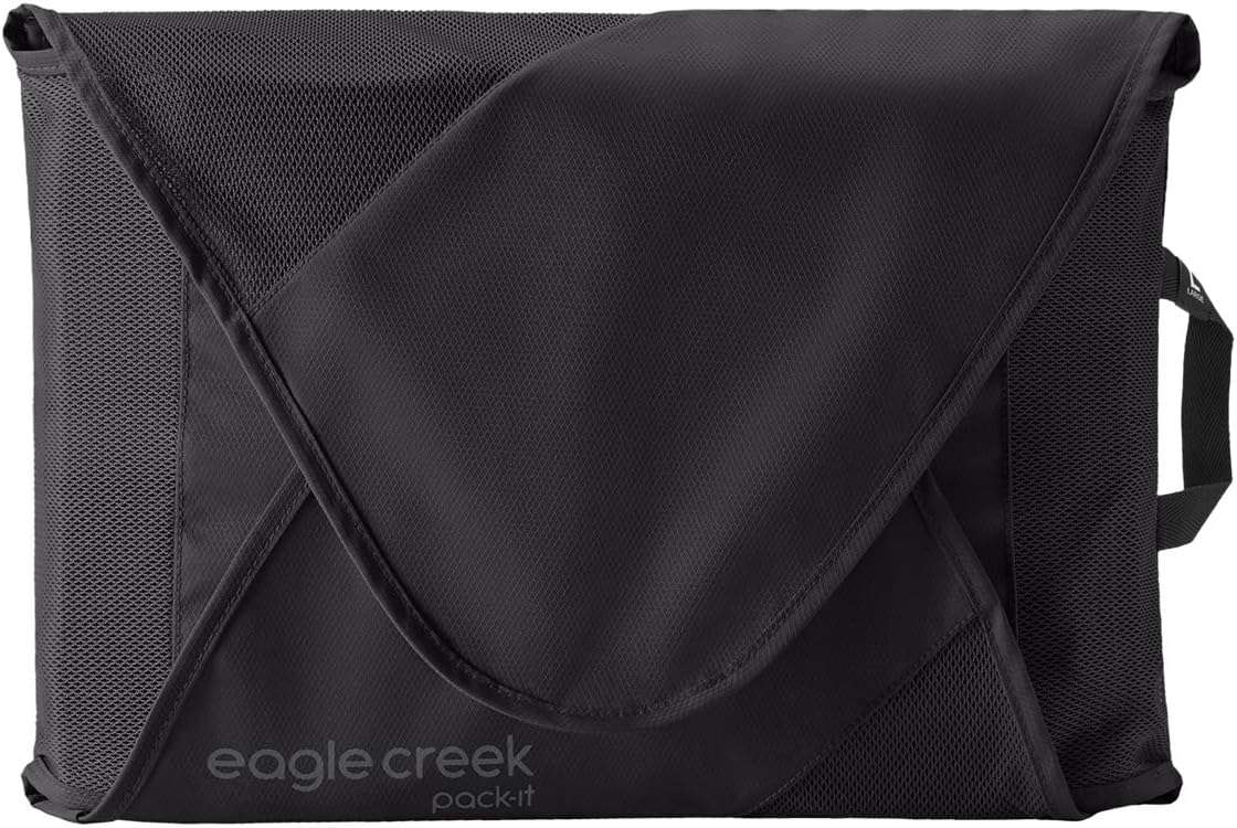 Pack-It Reveal Garment Folder - Travel Garment Bag with Compression Wings to Maximize Luggage Space - Convenient Top Handle - Quick Drying Material - Black - Large