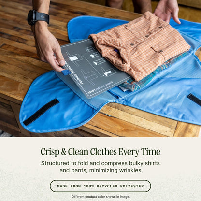 Pack-It Reveal Garment Folder - Travel Garment Bag with Compression Wings to Maximize Luggage Space - Convenient Top Handle - Quick Drying Material - Black - Large