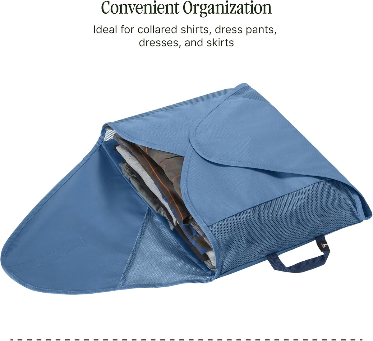 Pack-It Reveal Garment Folder - Travel Garment Bag with Compression Wings to Maximize Luggage Space - Convenient Top Handle - Quick Drying Material - Black - Large