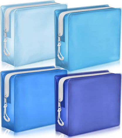 4 Pack TSA Approved Travel Toiletry Bags Frosted Translucent Leak-proof Cosmetic Makeup Bags for Women Men Travel Organizer Airport Security(Pastel,8.5 x 6.3 x 2.9 Inch)