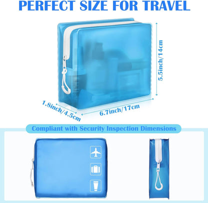 4 Pack TSA Approved Travel Toiletry Bags Frosted Translucent Leak-proof Cosmetic Makeup Bags for Women Men Travel Organizer Airport Security(Pastel,8.5 x 6.3 x 2.9 Inch)