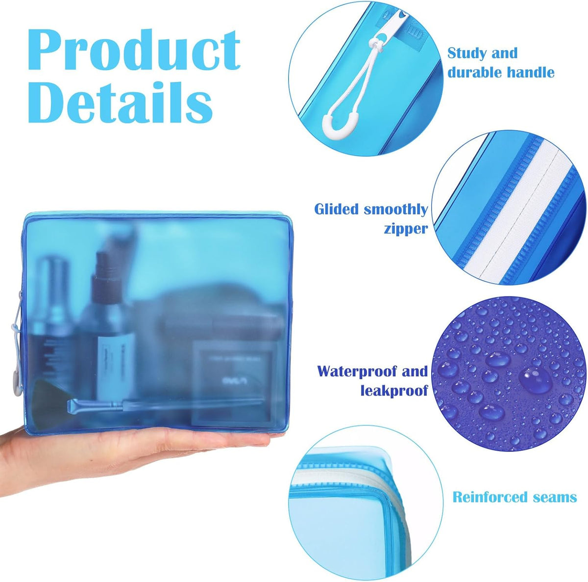 4 Pack TSA Approved Travel Toiletry Bags Frosted Translucent Leak-proof Cosmetic Makeup Bags for Women Men Travel Organizer Airport Security(Pastel,8.5 x 6.3 x 2.9 Inch)