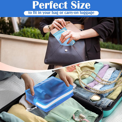 4 Pack TSA Approved Travel Toiletry Bags Frosted Translucent Leak-proof Cosmetic Makeup Bags for Women Men Travel Organizer Airport Security(Pastel,8.5 x 6.3 x 2.9 Inch)