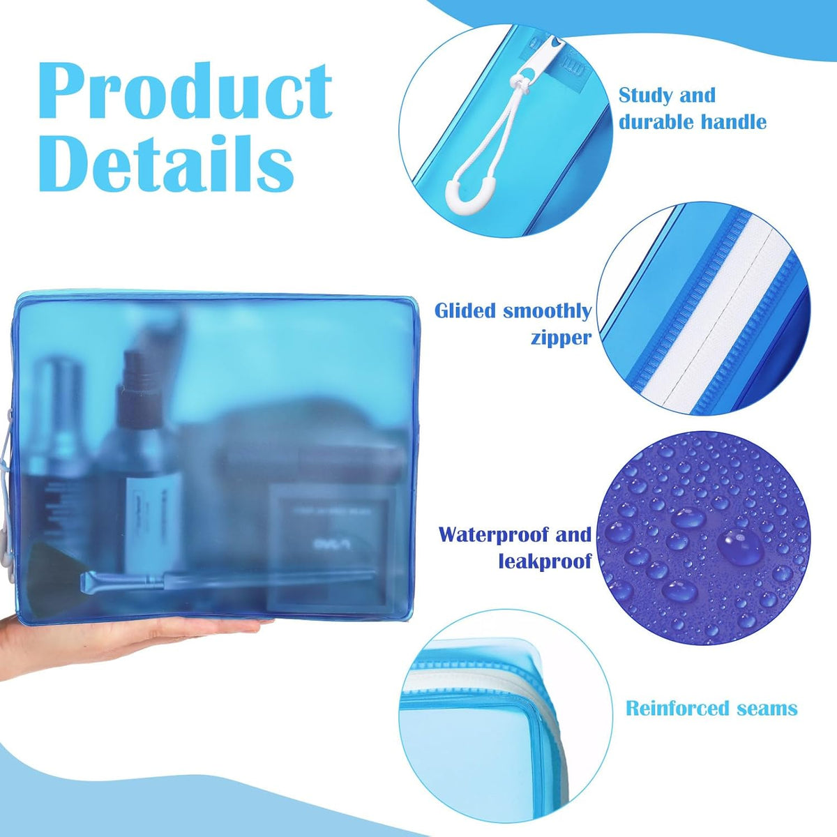 4 Pack TSA Approved Travel Toiletry Bags Frosted Translucent Leak-proof Cosmetic Makeup Bags for Women Men Travel Organizer Airport Security(Pastel,8.5 x 6.3 x 2.9 Inch)