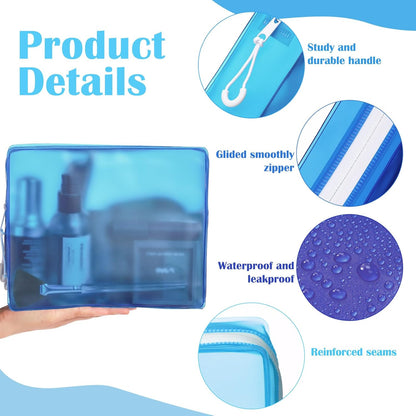 4 Pack TSA Approved Travel Toiletry Bags Frosted Translucent Leak-proof Cosmetic Makeup Bags for Women Men Travel Organizer Airport Security(Pastel,8.5 x 6.3 x 2.9 Inch)