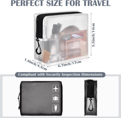4 Pack TSA Approved Travel Toiletry Bags Frosted Translucent Leak-proof Cosmetic Makeup Bags for Women Men Travel Organizer Airport Security(Pastel,8.5 x 6.3 x 2.9 Inch)