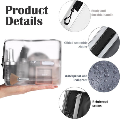 4 Pack TSA Approved Travel Toiletry Bags Frosted Translucent Leak-proof Cosmetic Makeup Bags for Women Men Travel Organizer Airport Security(Pastel,8.5 x 6.3 x 2.9 Inch)