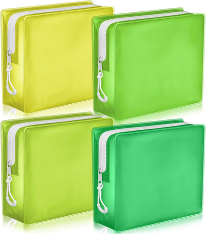 4 Pack TSA Approved Travel Toiletry Bags Frosted Translucent Leak-proof Cosmetic Makeup Bags for Women Men Travel Organizer Airport Security(Pastel,8.5 x 6.3 x 2.9 Inch)