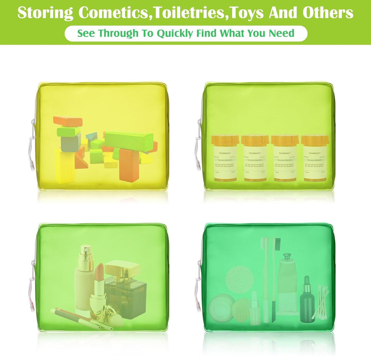4 Pack TSA Approved Travel Toiletry Bags Frosted Translucent Leak-proof Cosmetic Makeup Bags for Women Men Travel Organizer Airport Security(Pastel,8.5 x 6.3 x 2.9 Inch)