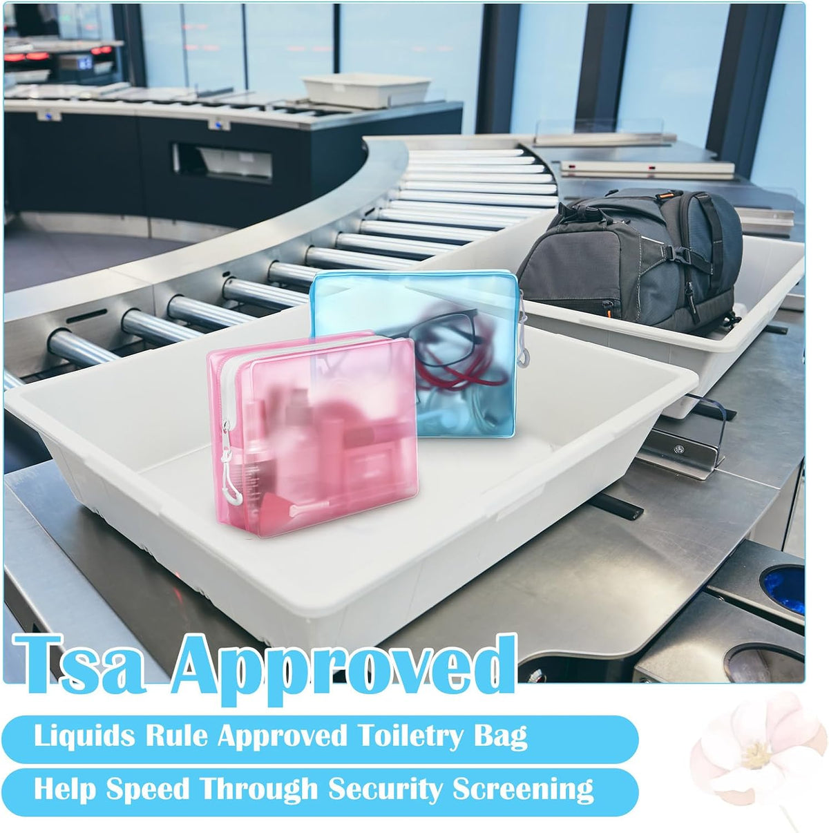 4 Pack TSA Approved Travel Toiletry Bags Frosted Translucent Leak-proof Cosmetic Makeup Bags for Women Men Travel Organizer Airport Security(Pastel,8.5 x 6.3 x 2.9 Inch)
