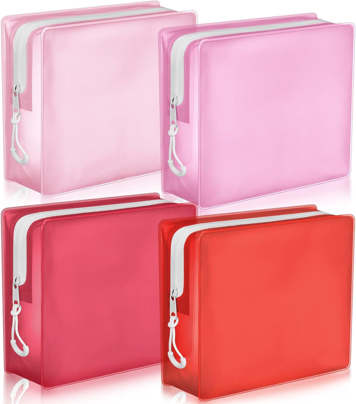 4 Pack TSA Approved Travel Toiletry Bags Frosted Translucent Leak-proof Cosmetic Makeup Bags for Women Men Travel Organizer Airport Security(Pastel,8.5 x 6.3 x 2.9 Inch)