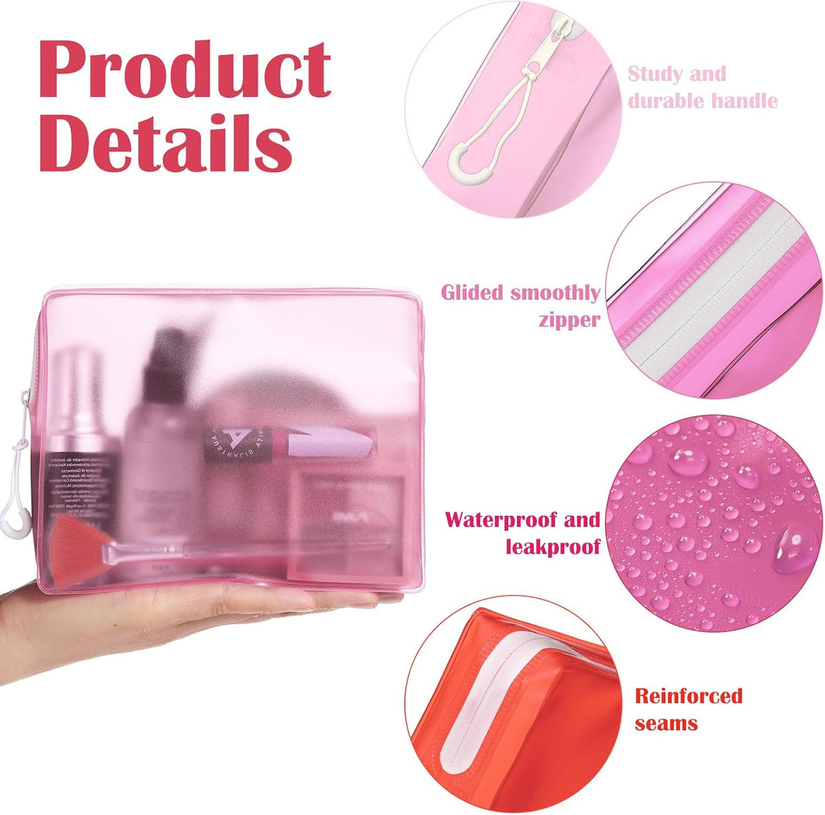 4 Pack TSA Approved Travel Toiletry Bags Frosted Translucent Leak-proof Cosmetic Makeup Bags for Women Men Travel Organizer Airport Security(Pastel,8.5 x 6.3 x 2.9 Inch)
