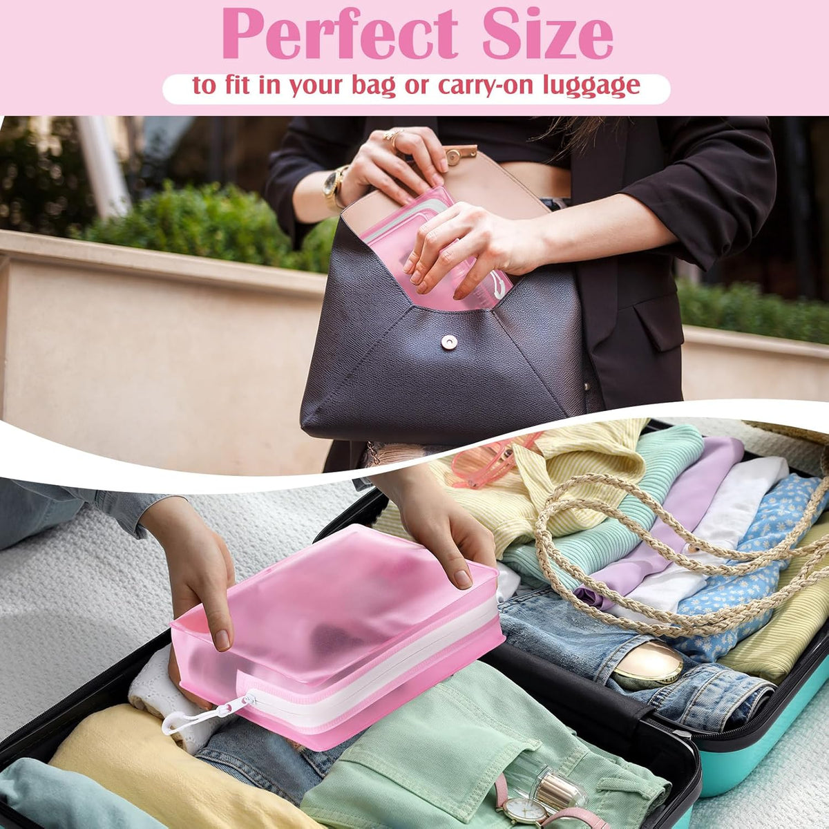 4 Pack TSA Approved Travel Toiletry Bags Frosted Translucent Leak-proof Cosmetic Makeup Bags for Women Men Travel Organizer Airport Security(Pastel,8.5 x 6.3 x 2.9 Inch)