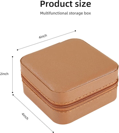 Travel jewelry case Travel jewelry box Travel Jewelry Organizer Small box Gift for Girls Women with Mirror(Green)