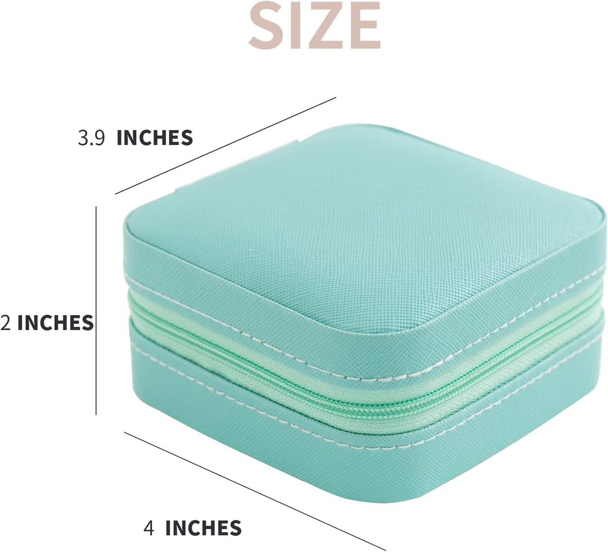 Travel jewelry case Travel jewelry box Travel Jewelry Organizer Small box Gift for Girls Women with Mirror(Green)