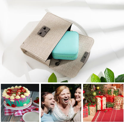 Travel jewelry case Travel jewelry box Travel Jewelry Organizer Small box Gift for Girls Women with Mirror(Green)