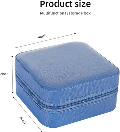 Travel jewelry case Travel jewelry box Travel Jewelry Organizer Small box Gift for Girls Women with Mirror(Green)