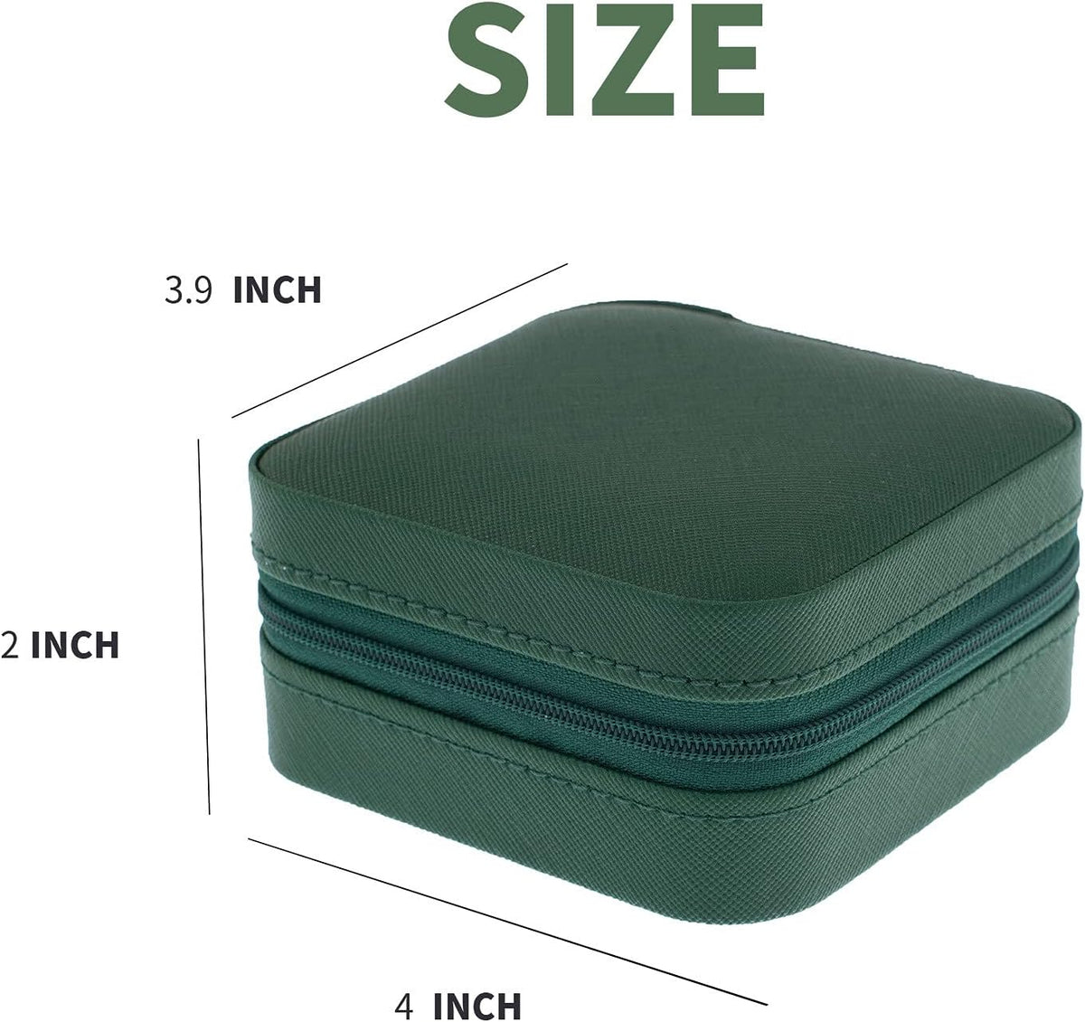 Travel jewelry case Travel jewelry box Travel Jewelry Organizer Small box Gift for Girls Women with Mirror(Green)