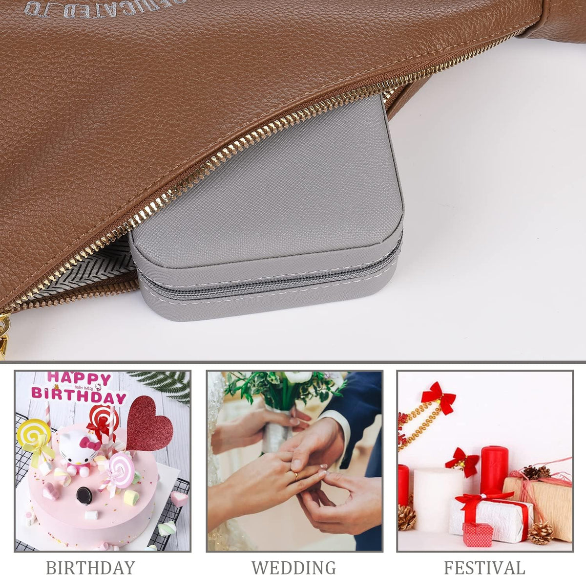 Travel jewelry case Travel jewelry box Travel Jewelry Organizer Small box Gift for Girls Women with Mirror(Green)