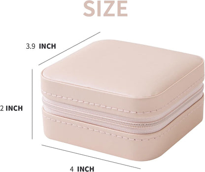 Travel jewelry case Travel jewelry box Travel Jewelry Organizer Small box Gift for Girls Women with Mirror(Green)