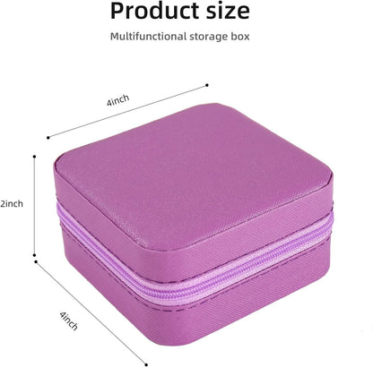Travel jewelry case Travel jewelry box Travel Jewelry Organizer Small box Gift for Girls Women with Mirror(Green)
