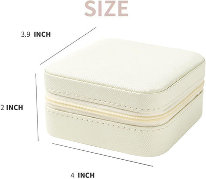 Travel jewelry case Travel jewelry box Travel Jewelry Organizer Small box Gift for Girls Women with Mirror(Green)