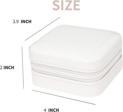 Travel jewelry case Travel jewelry box Travel Jewelry Organizer Small box Gift for Girls Women with Mirror(Green)